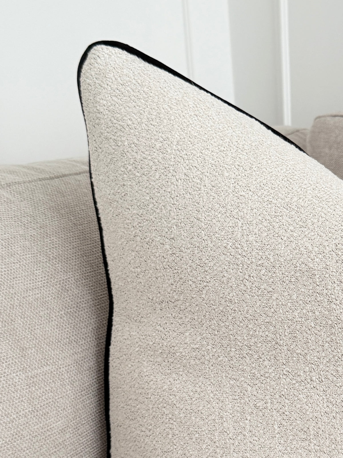 Noir Luxe Trim Chenille Cushion Cover
