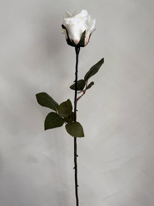 White Rose Faux Stem