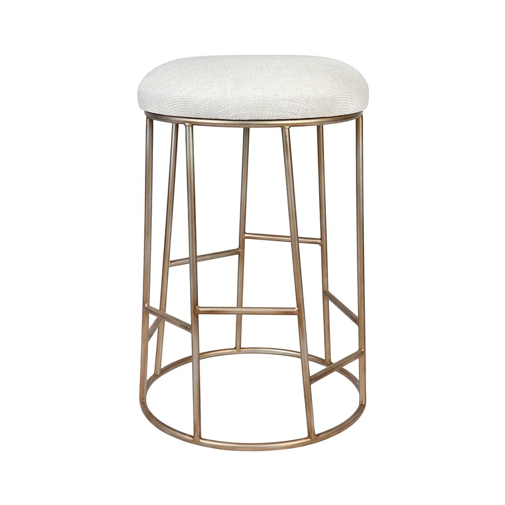 Ecru Gold Steel Kitchen Stool