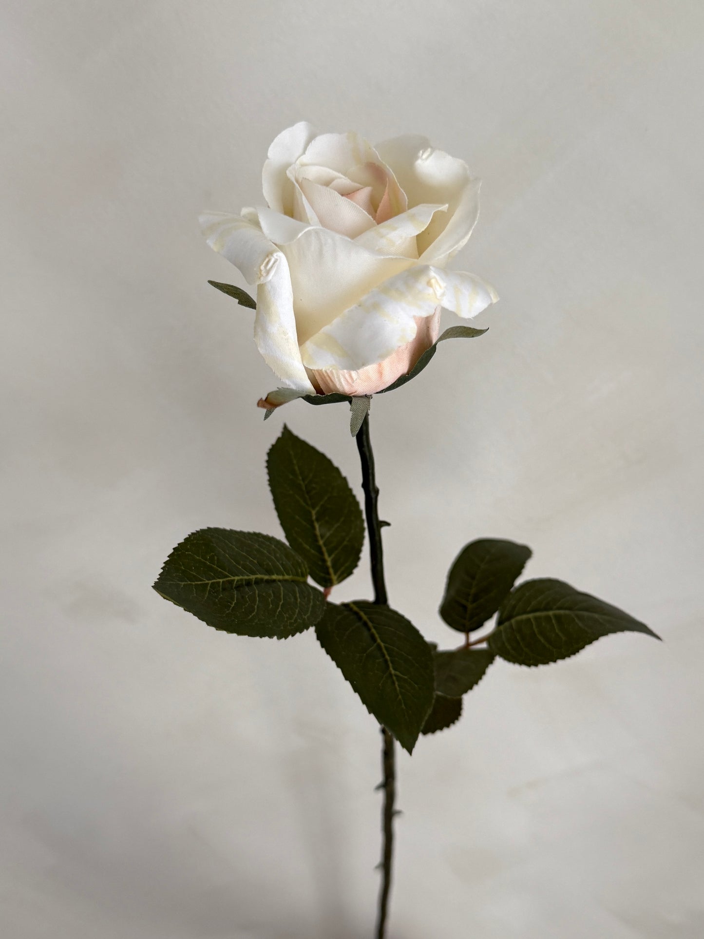 White Rose Faux Stem