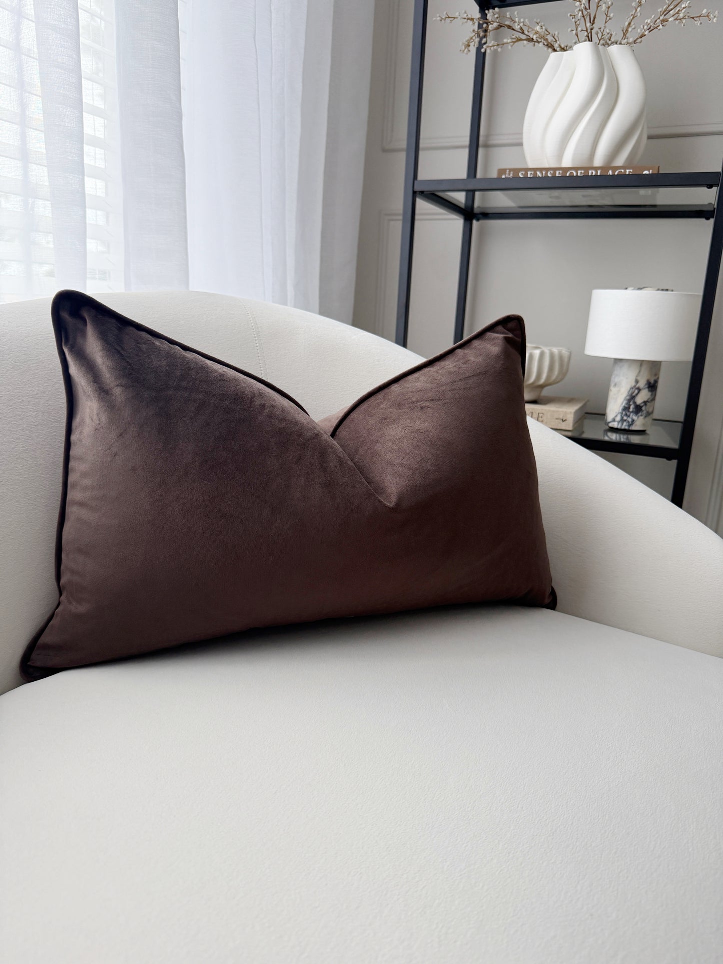 Mocha Luxe Velvet Cushion Cover 35x55cm