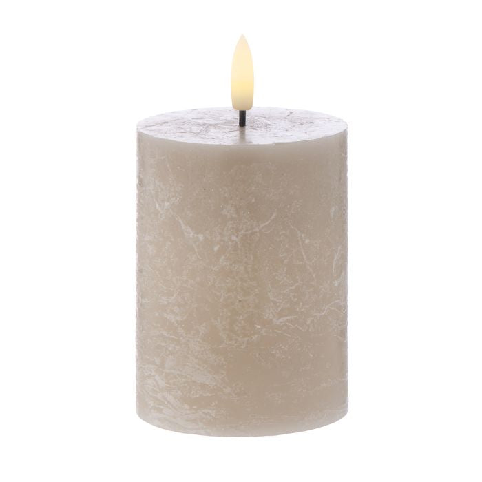 Hughe LED Flickering Candle Taupe 10cm