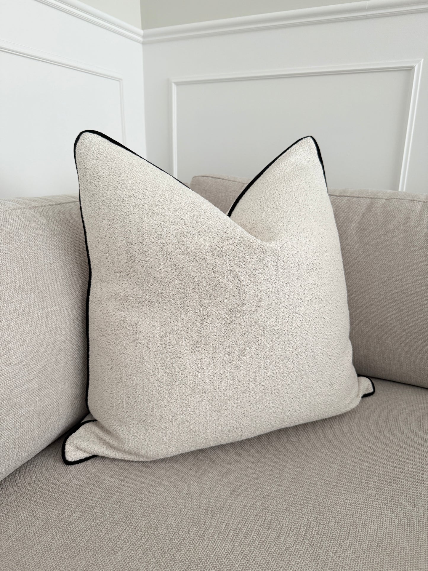 Noir Trim Chenille Cushion Cover