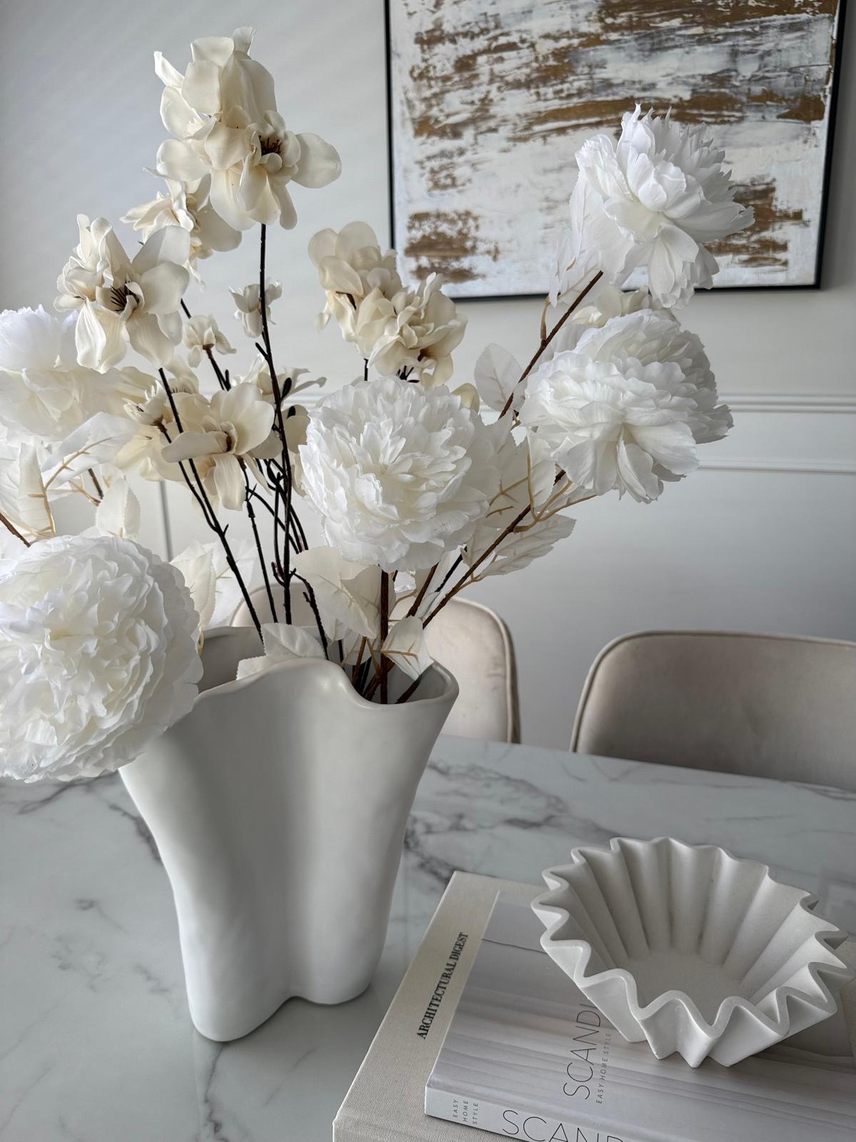 White Faux Peonies
