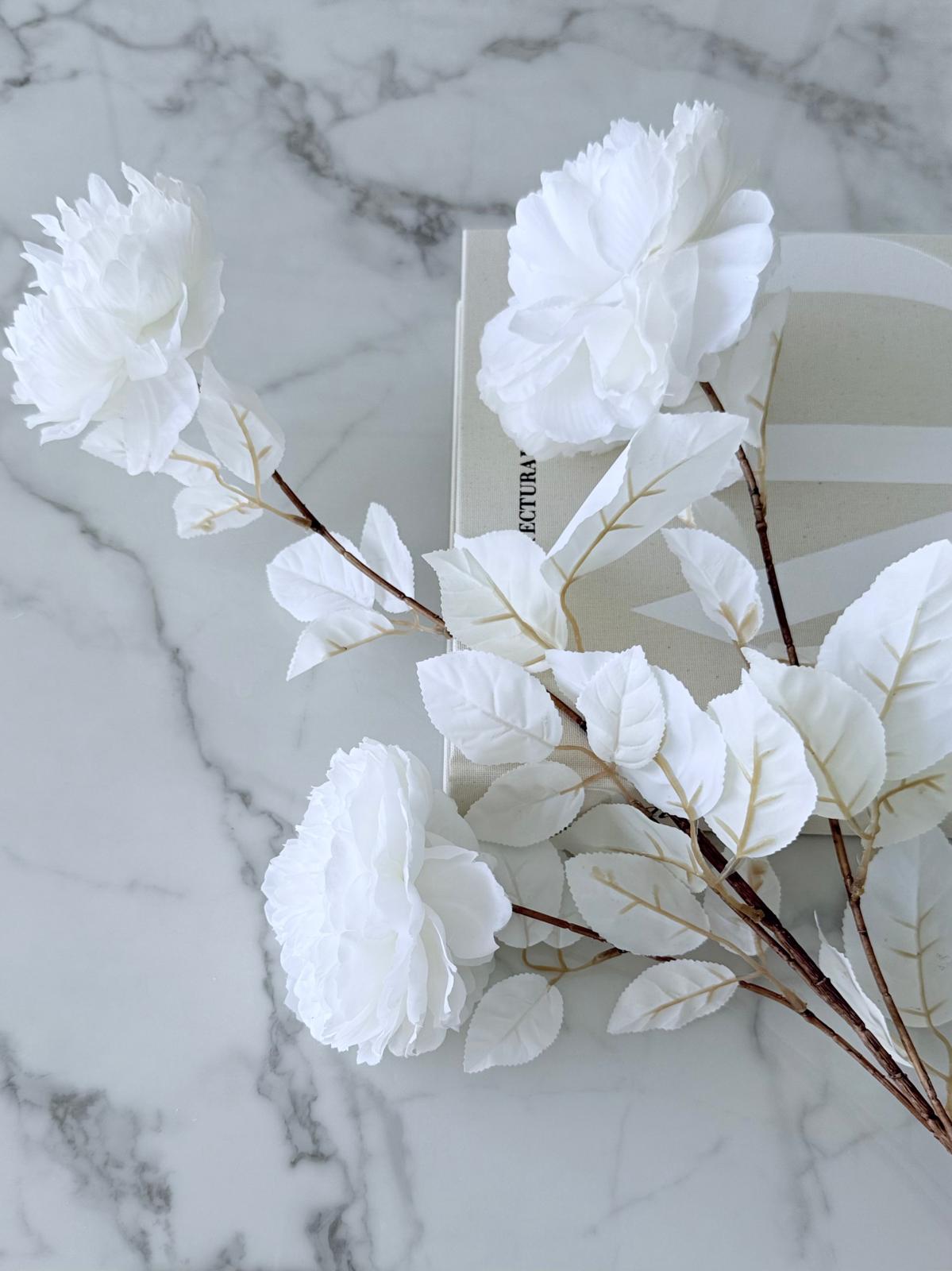 White Faux Peonies
