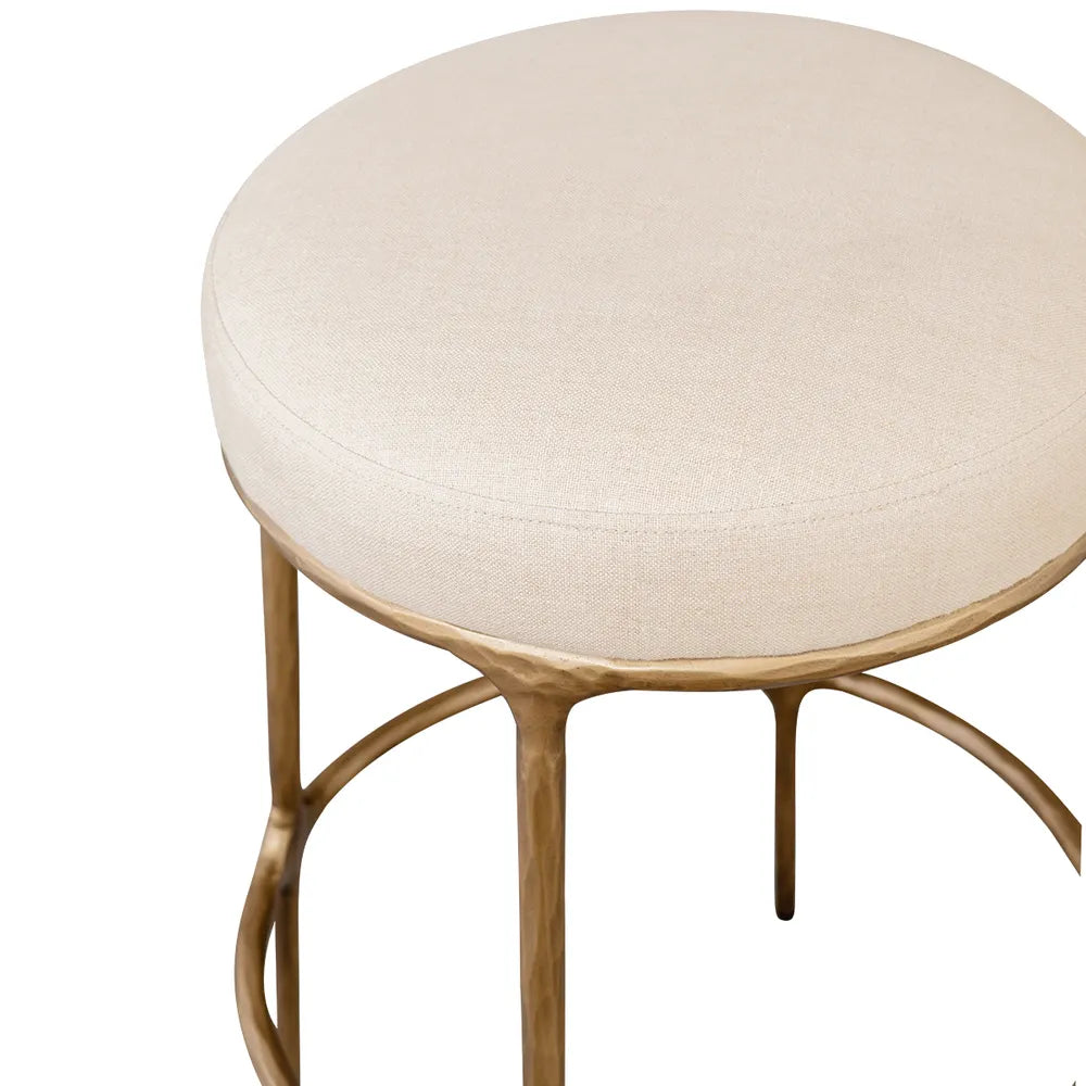Preston Brass Kitchen Stool Beige