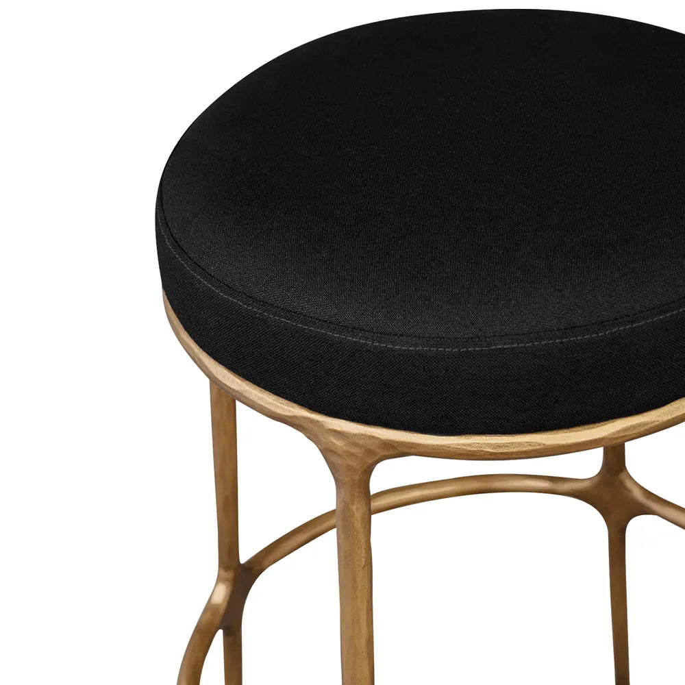 Preston Brass Kitchen Stool Black