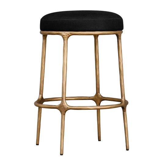 Preston Brass Kitchen Stool Black
