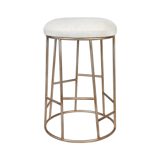 Ecru Gold Steel Kitchen Stool