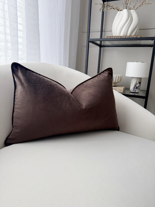 Mocha Luxe Velvet Cushion Cover 35x55cm