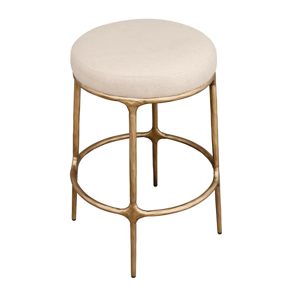 Preston Brass Kitchen Stool Beige