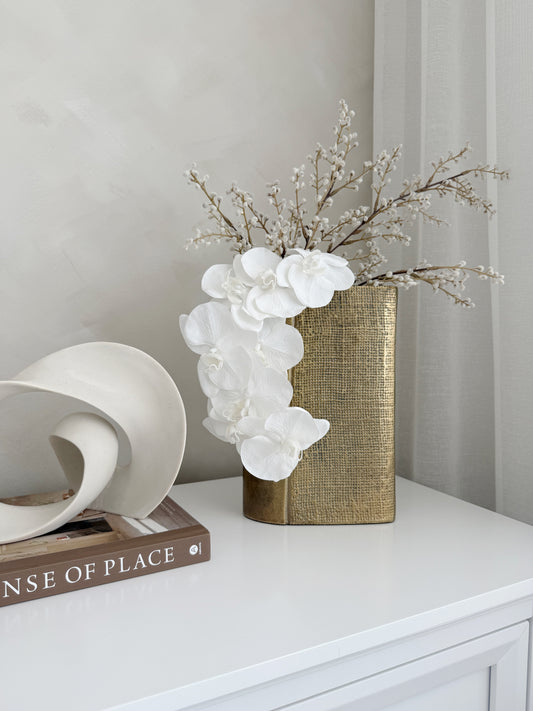 Jute Brass Metal Vase