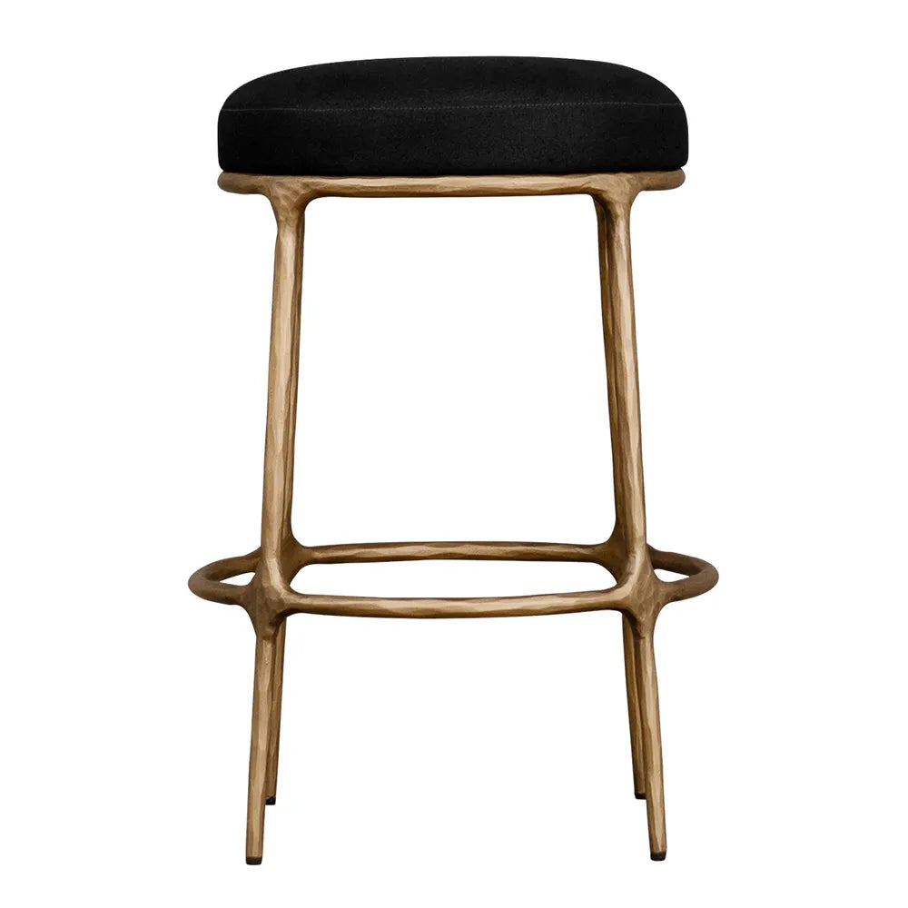 Preston Brass Kitchen Stool Black