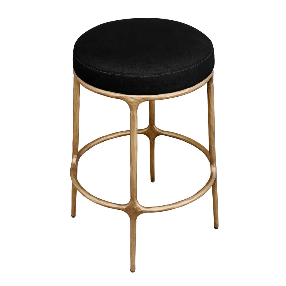 Preston Brass Kitchen Stool Black
