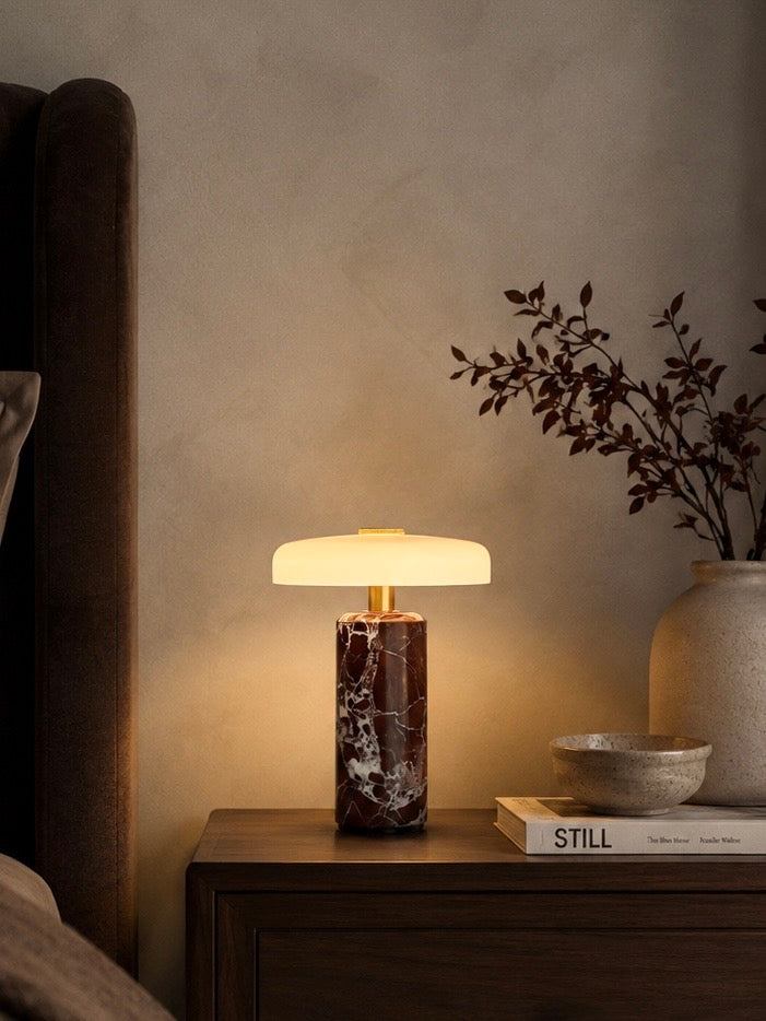 Deep Red Marble Cordless Lamp