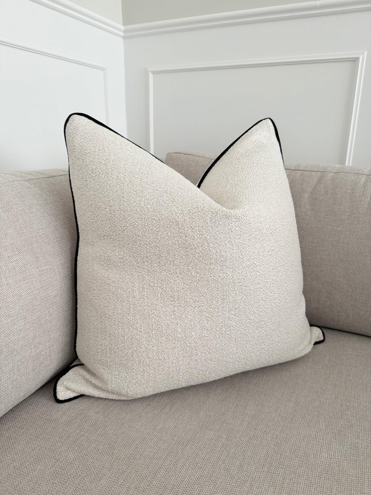 Noir Luxe Trim Chenille Cushion Cover