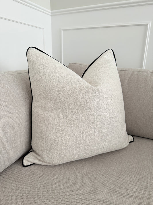 Noir Trim Chenille Cushion Cover