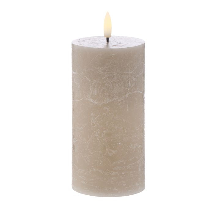 Hughe LED Flickering Candle Taupe 15cm