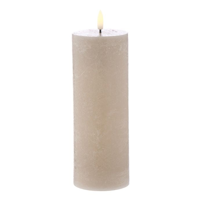 Hughe LED Flickering Candle Taupe 20cm