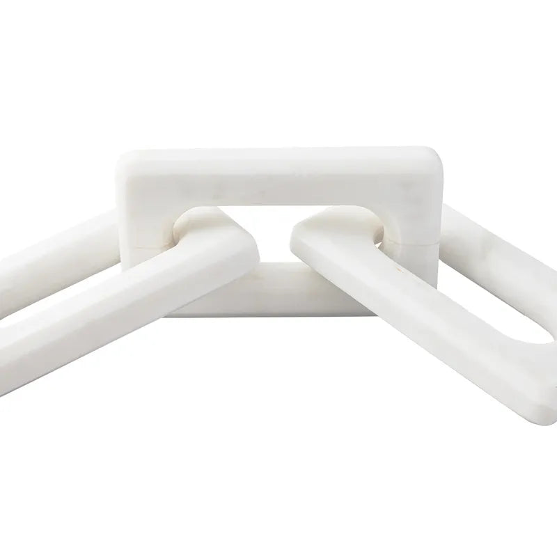 Alora White Marble Link Sculpture
