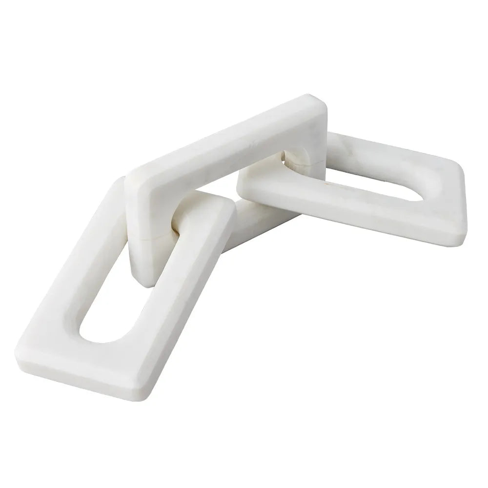 Alora White Marble Link Sculpture