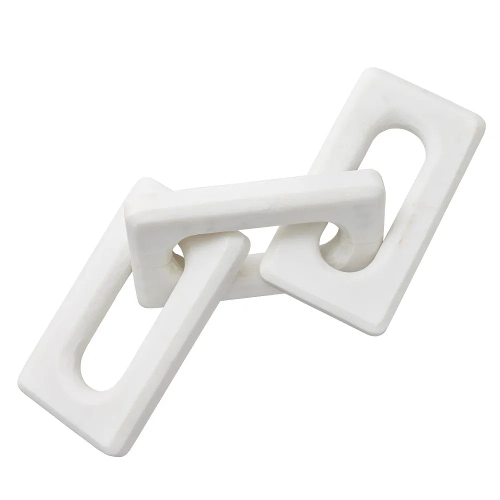 Alora White Marble Link Sculpture